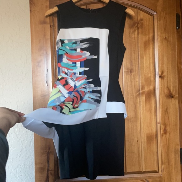 BCBG Max Azria fitted dress with asymmetrical overlay - Picture 3 of 3